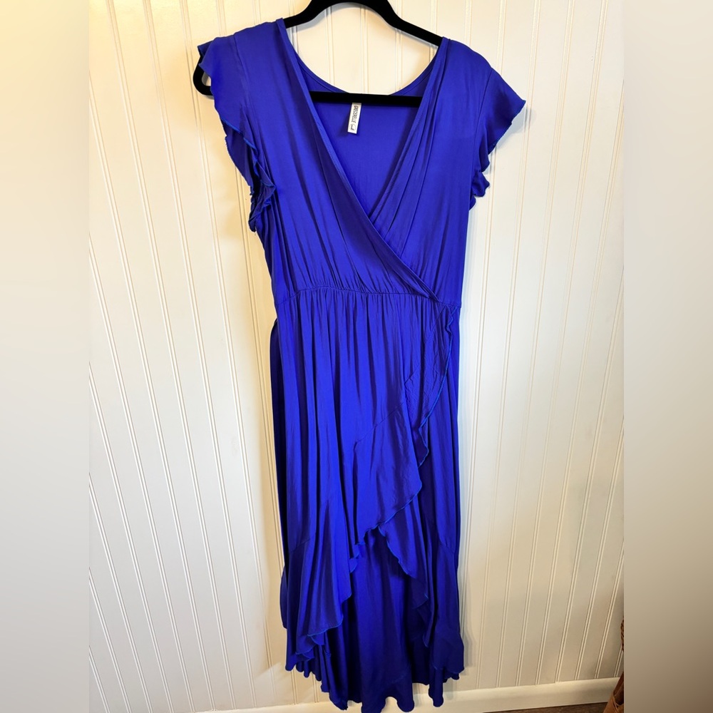 Grecerelle Women's Boho V-Neck Faux Wrap Maxi Dress